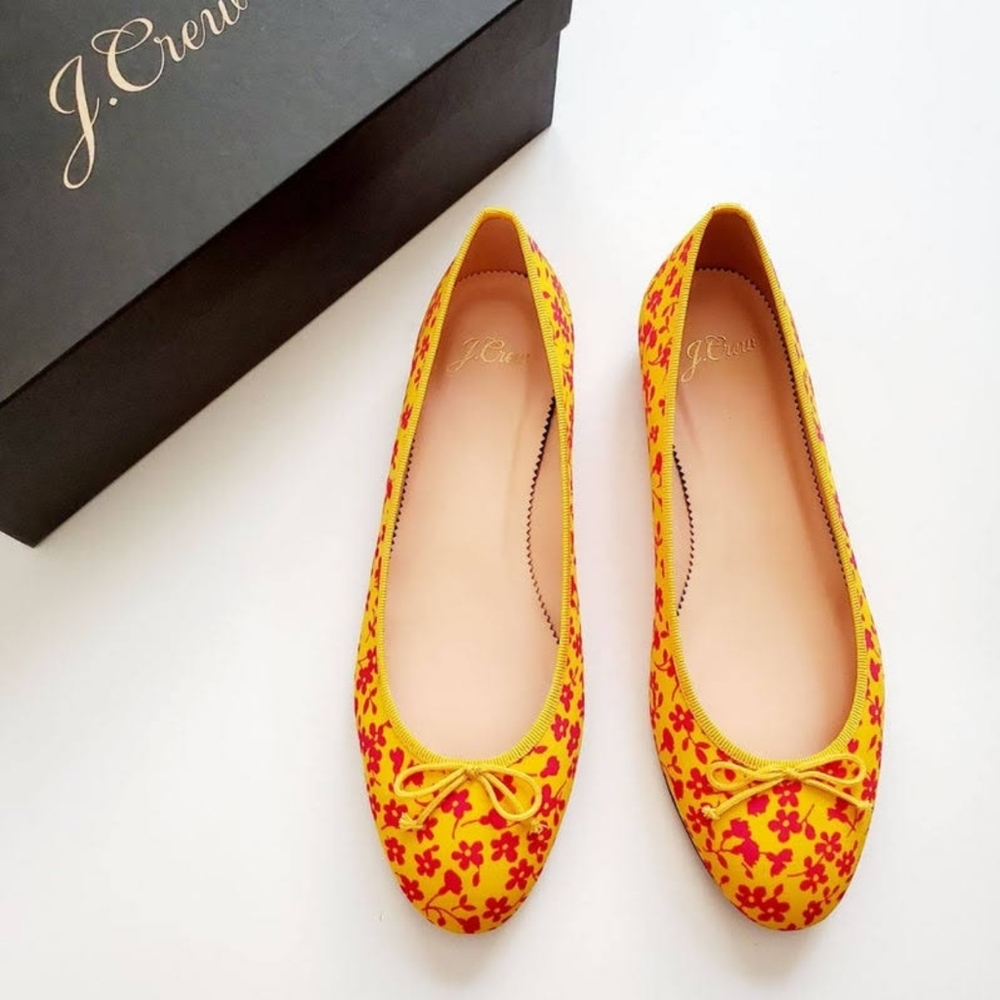 J. Crew Kiki Yellow Neon Saffron Ballet Flat